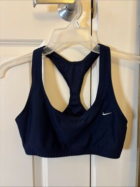 Nike Navy Racerback Athletic Sports Bra with Swoosh
